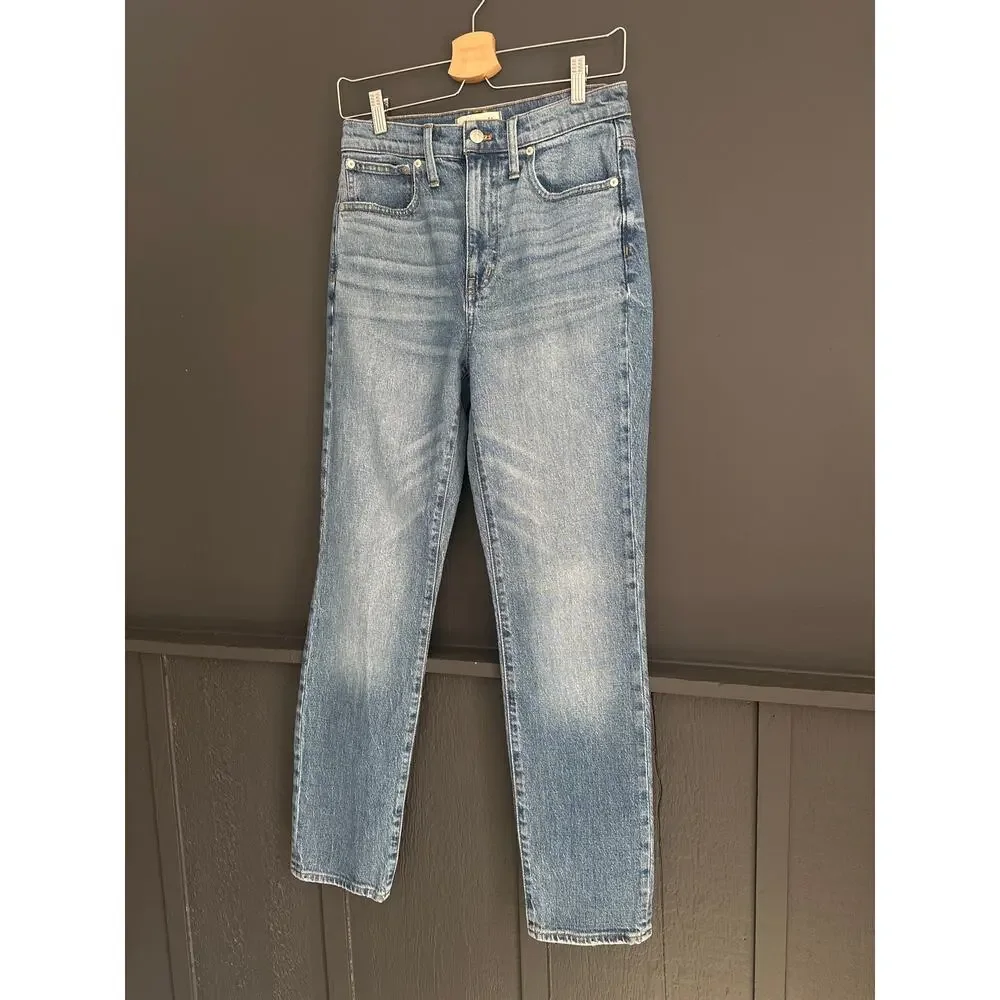 Madewell The High Rise Slim Boyjean in Neal Wash Blue Jeans Size 25